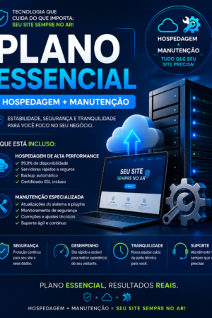 plano essencial (hospedagem + manutenção)