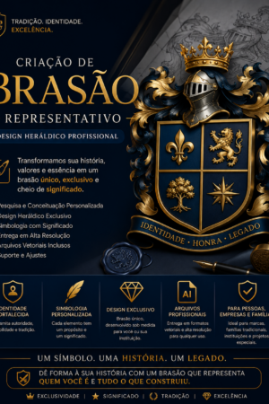 Home criação de brasão representativo (design heráldico)
