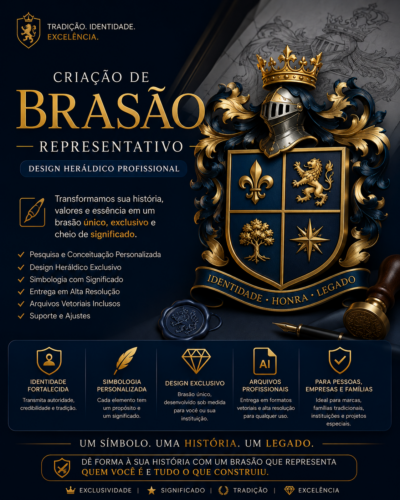 Home criação de brasão representativo (design heráldico)