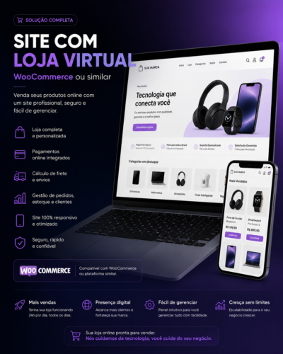 Home site com loja virtual (woocommerce ou similar)